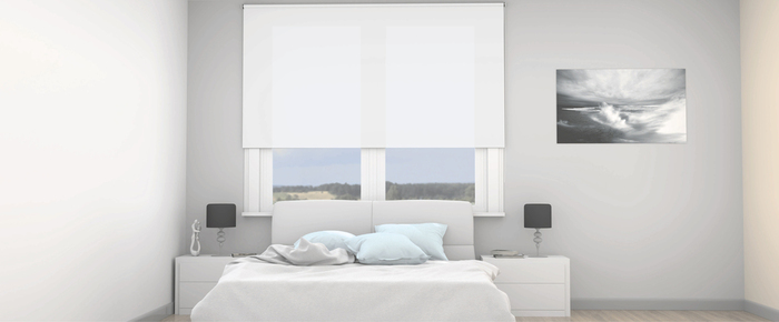 Rullegardin 90 x 210 cm hvit transparent